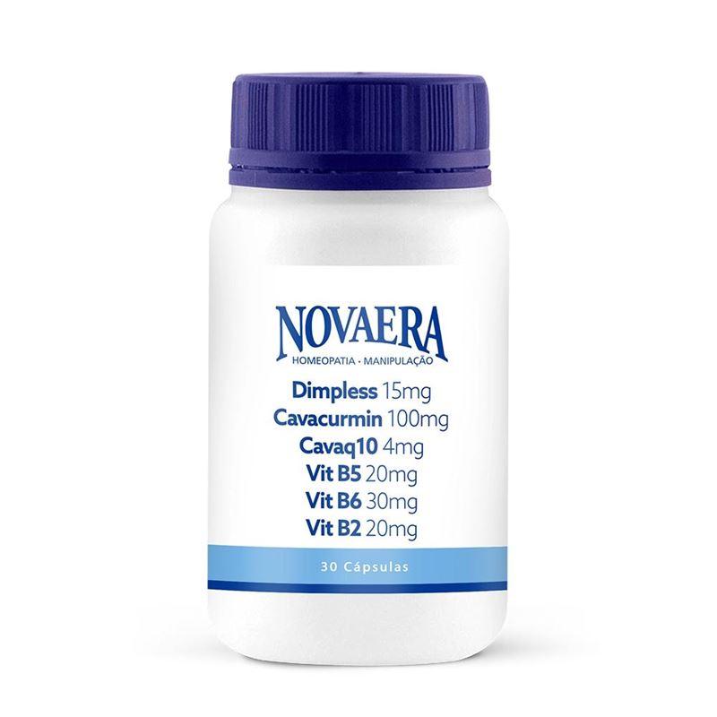 Dimpless 15mg + Cavacurmin 100mg + Cavaq10 4mg + Vit B5 20mg + Vit B6 30mg + Vit B2 20mg 30 Cápsulas