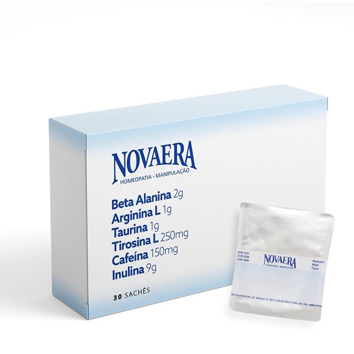 Beta Alanina 2g + Arginina L 1g + Taurina 1g + Tirosina L 250mg + Cafeína 150 mg + Inulina 9g 30 Sachês