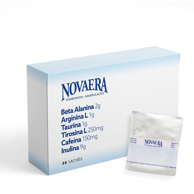 Beta Alanina 2g + Arginina L 1g + Taurina 1g + Tirosina L 250mg + Cafeína 150 mg + Inulina 9g 30 Sachês