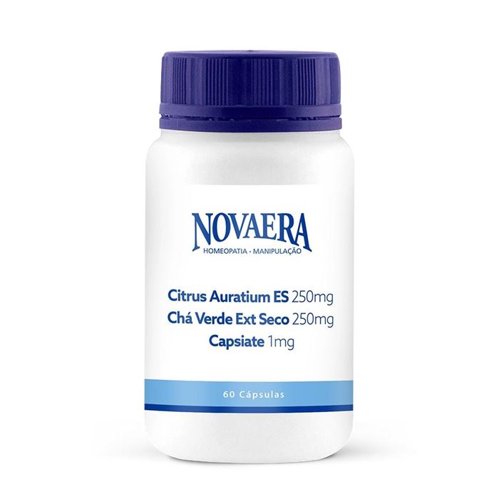 Citrus Auratium 250mg + Chá Verde 250mg + Capsiate 1mg 60 Cápsulas