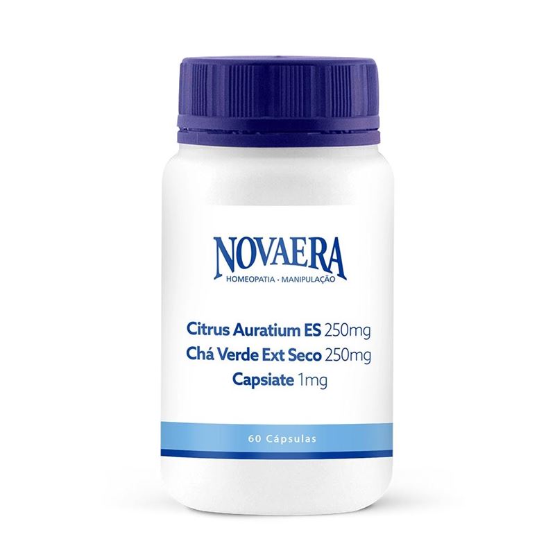 Citrus Auratium 250mg + Chá Verde 250mg + Capsiate 1mg 60 Cápsulas